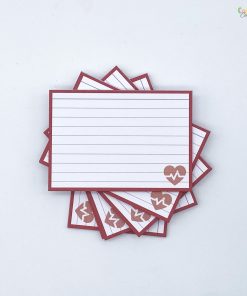 Leitner Flashcards Karteikarten A7 Medizin – Herz rot liniert